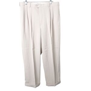 Pronti Collection by Phita NWT Men's Khaki Pleated Cuffed Pants Size 38X30